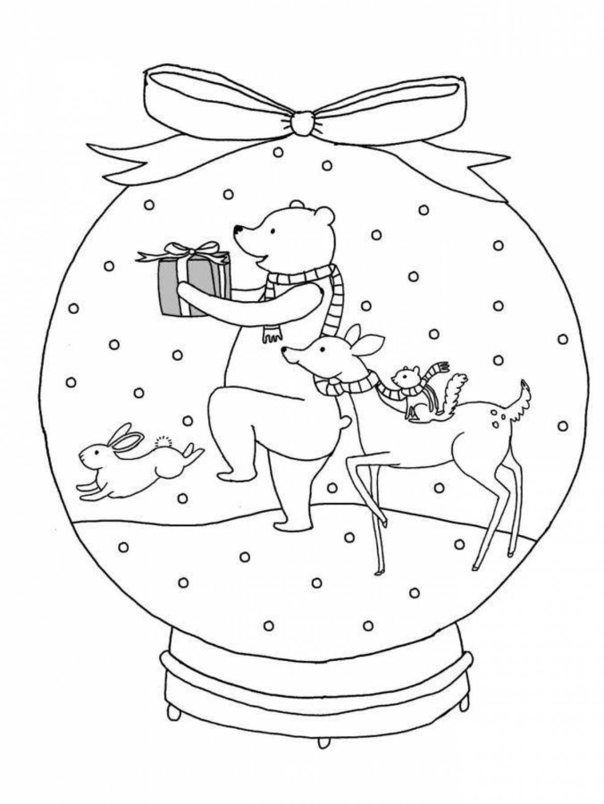 Playful snowball coloring page