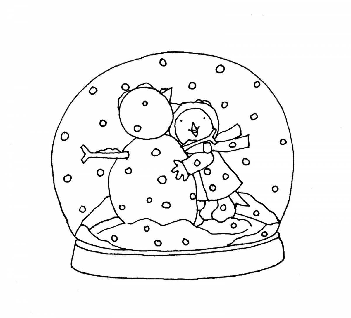 Magic snowball coloring page