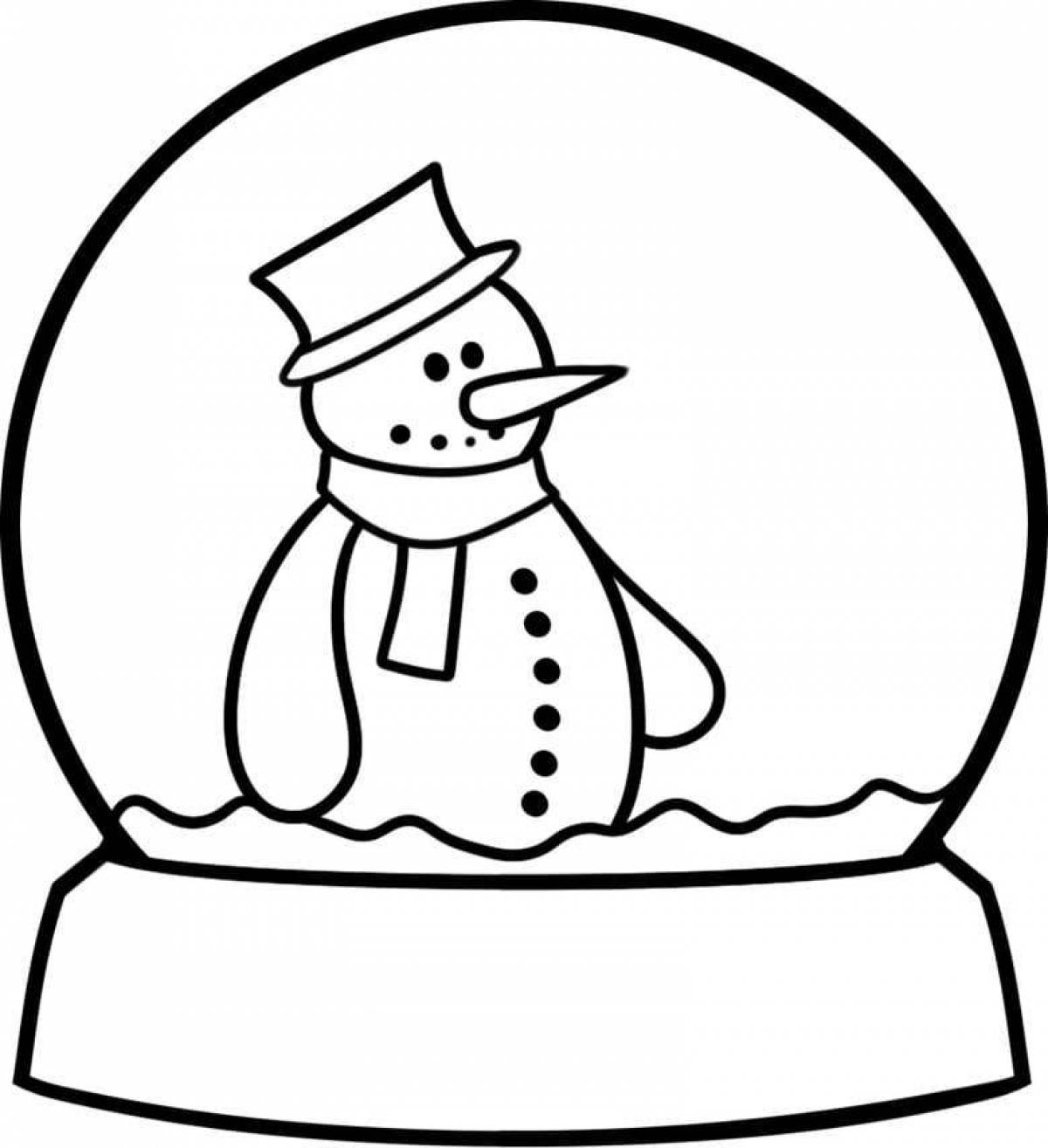 Shiny snowball coloring page