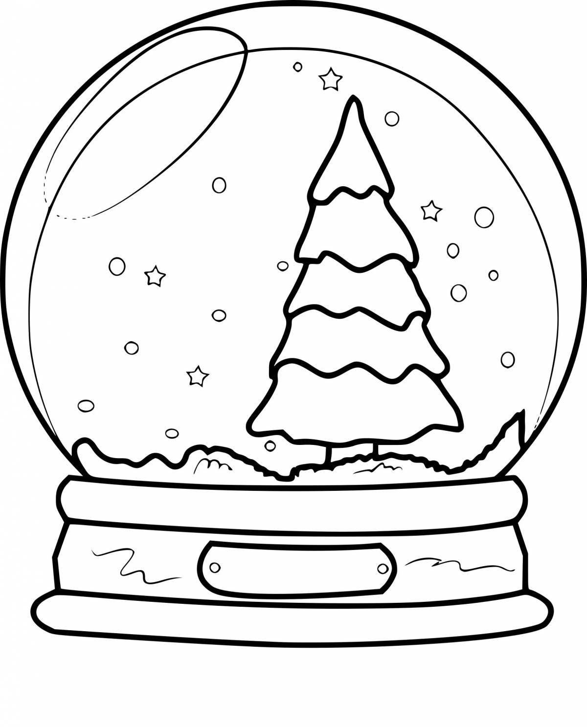 Coloring book beckoning snowball