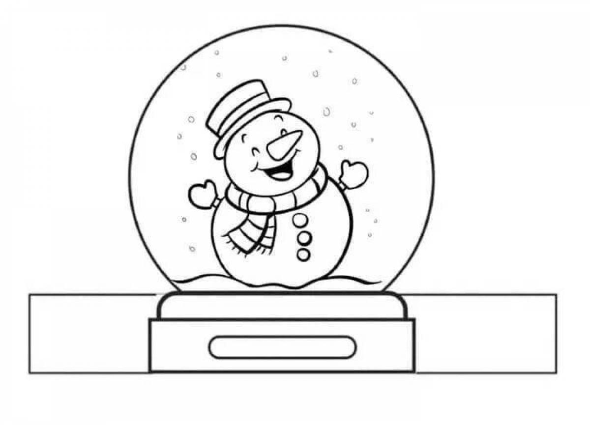 Милая раскраска снежок