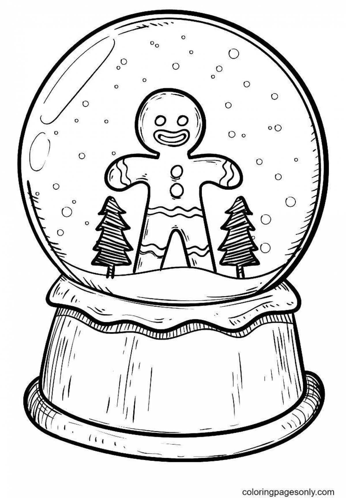 Креативная раскраска «снежок»