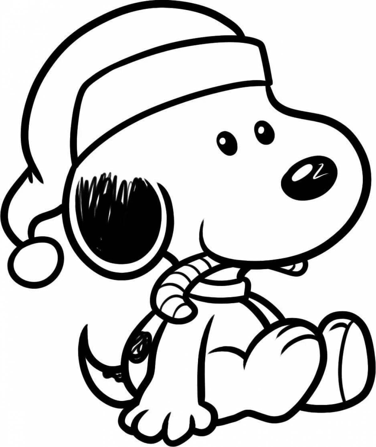 Colorful Christmas dog coloring book