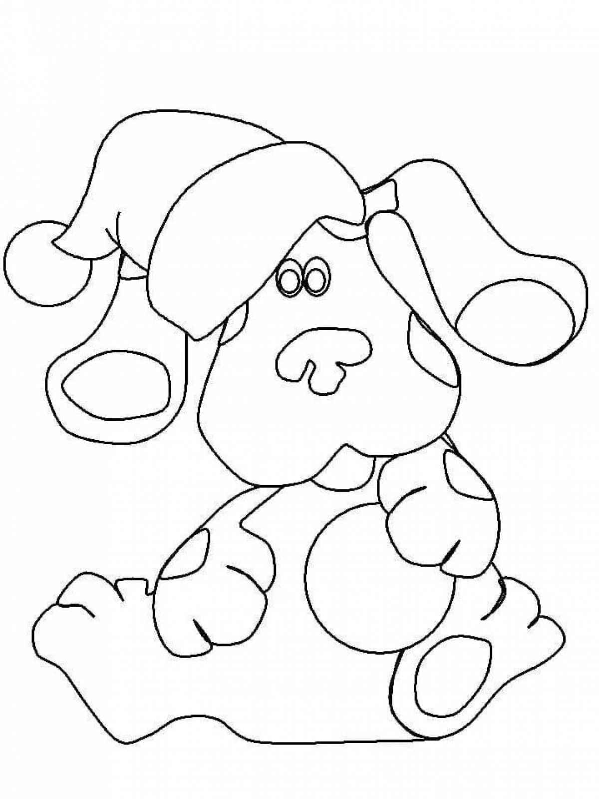 Сказочная рождественская раскраска собаки