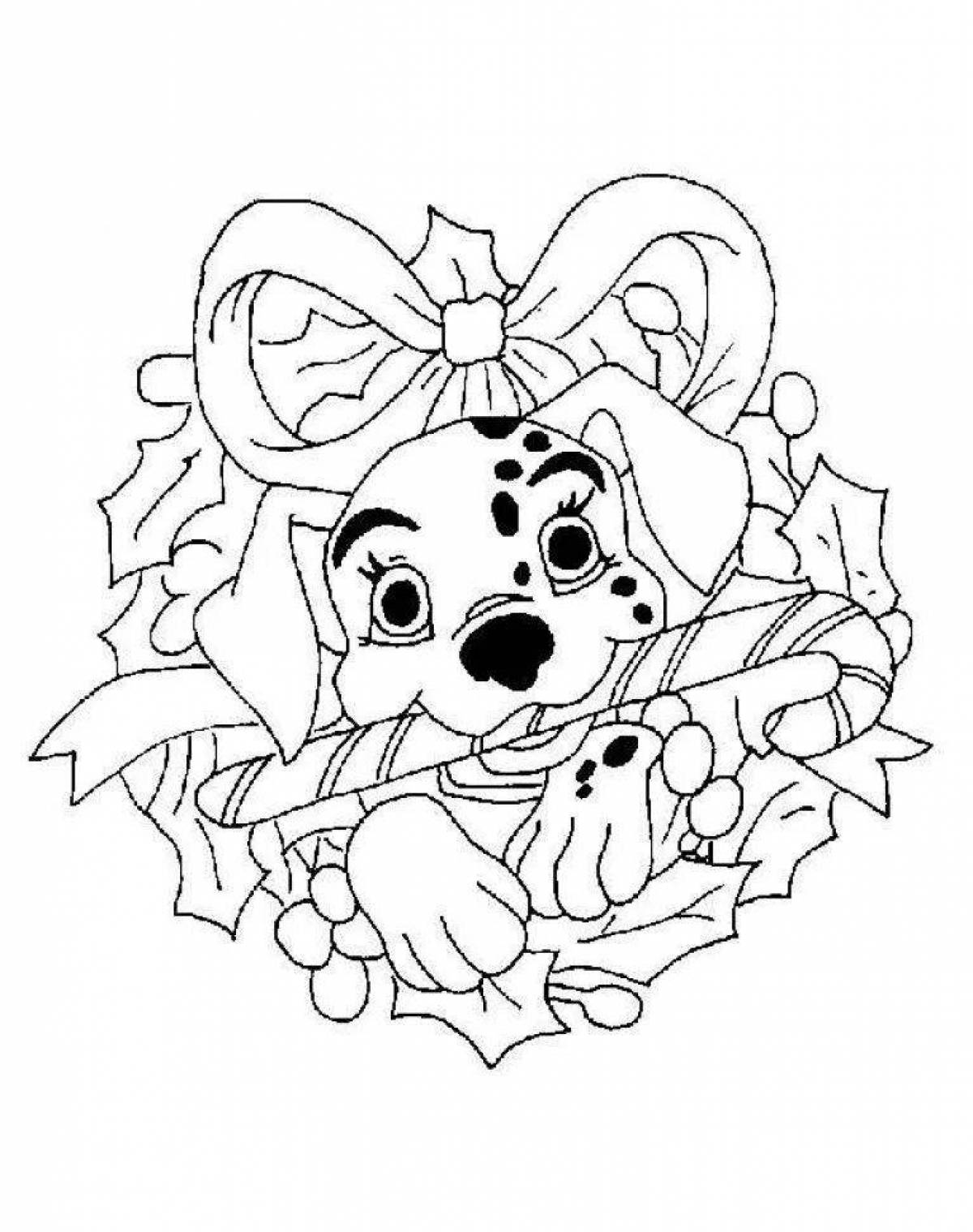Dazzling dog Christmas coloring book