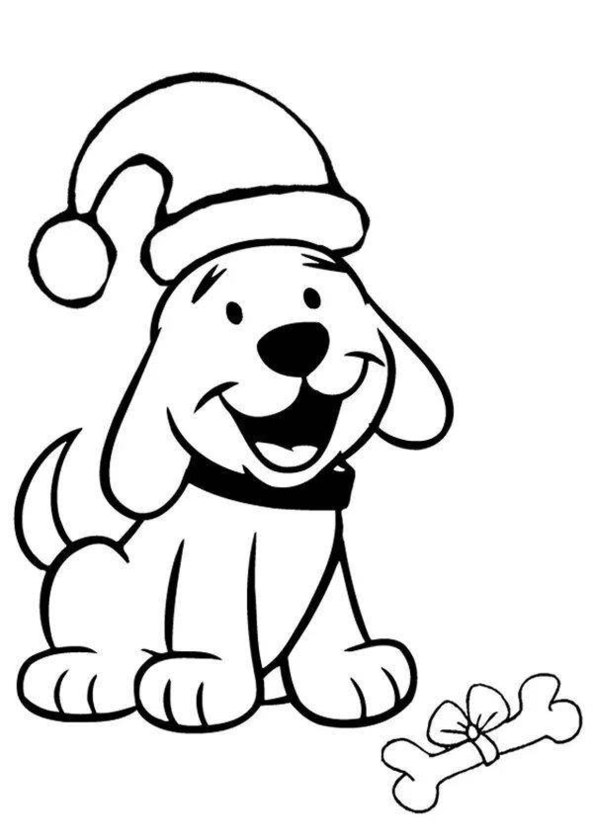 Буйная рождественская раскраска собаки