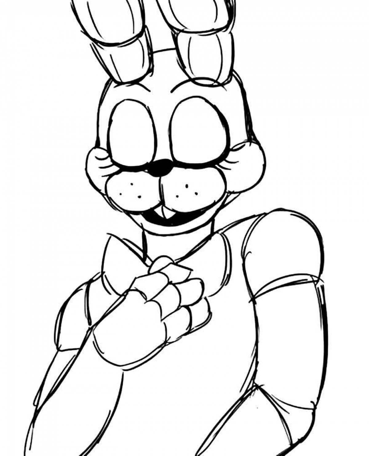 Luminous bonnie animatronic coloring book