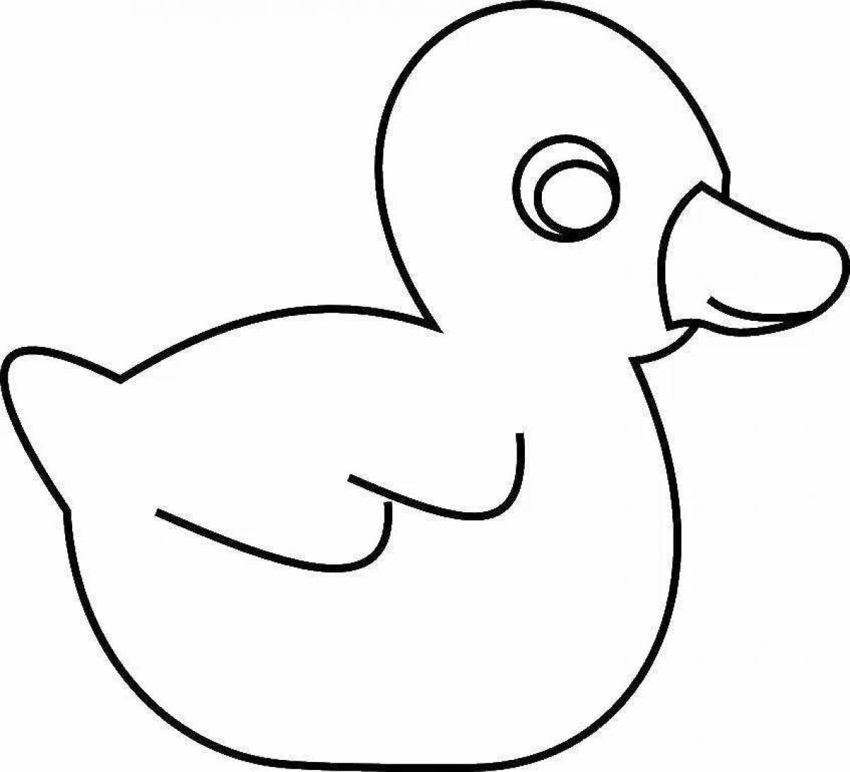 Coloring book playful Dymkovo duck