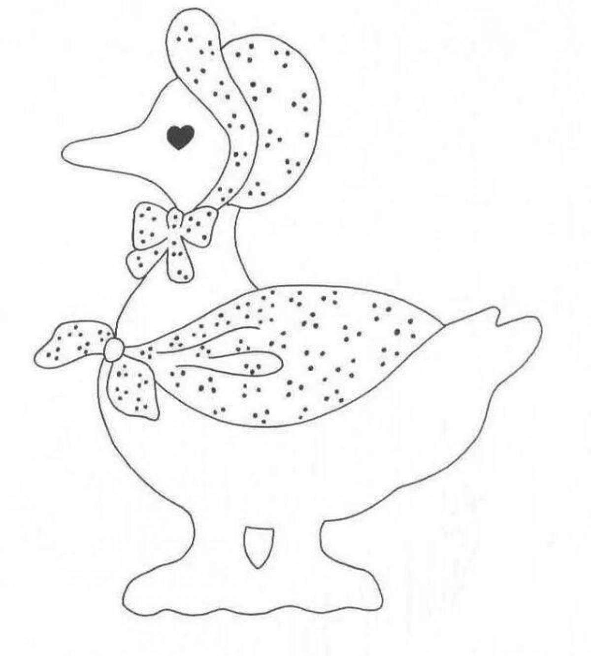 Gorgeous Dymkovo duck coloring page