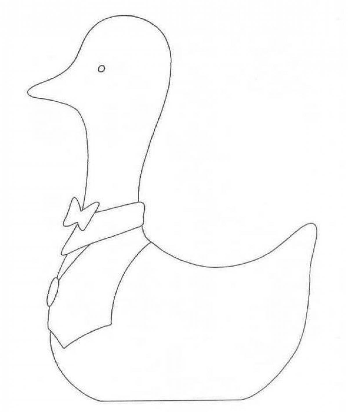 Coloring page beautiful Dymkovo duck