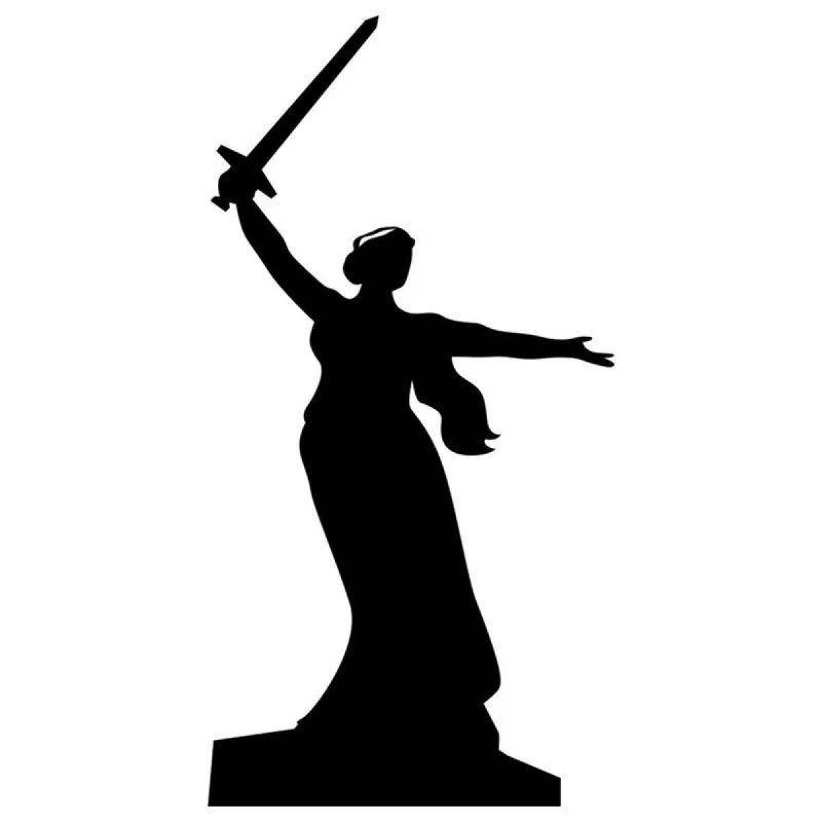 Coloring book blooming Volgograd motherland