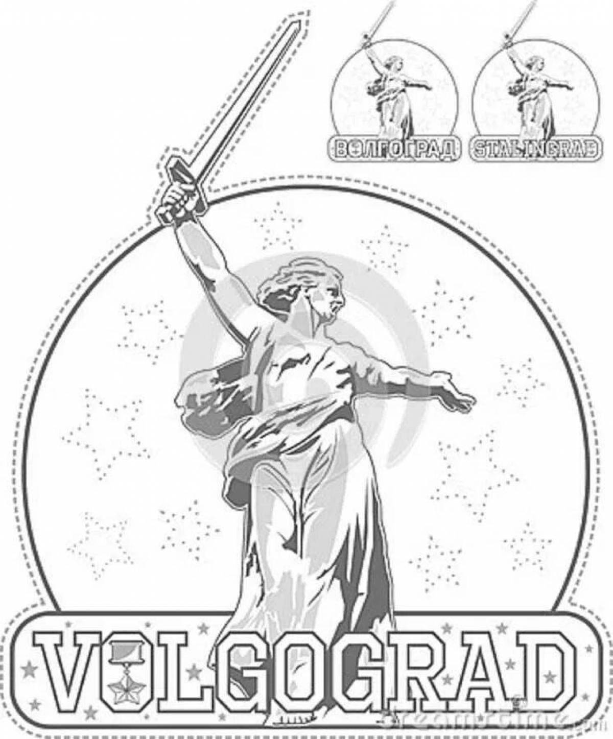 Colourfully drawn Volgograd homeland mother coloring book