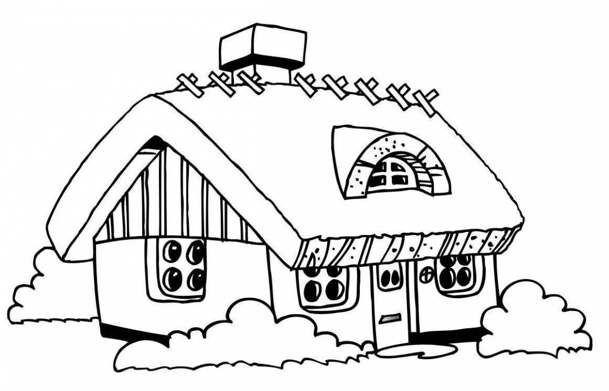 Colourful house coloring pages for kids