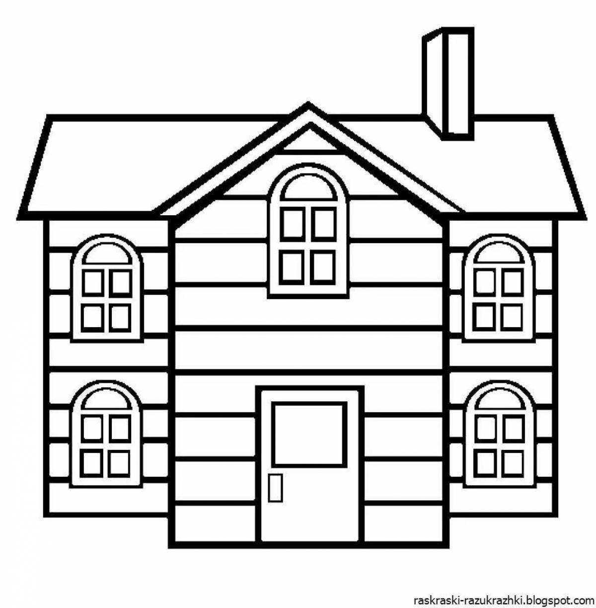 Wonderful houses coloring for kids