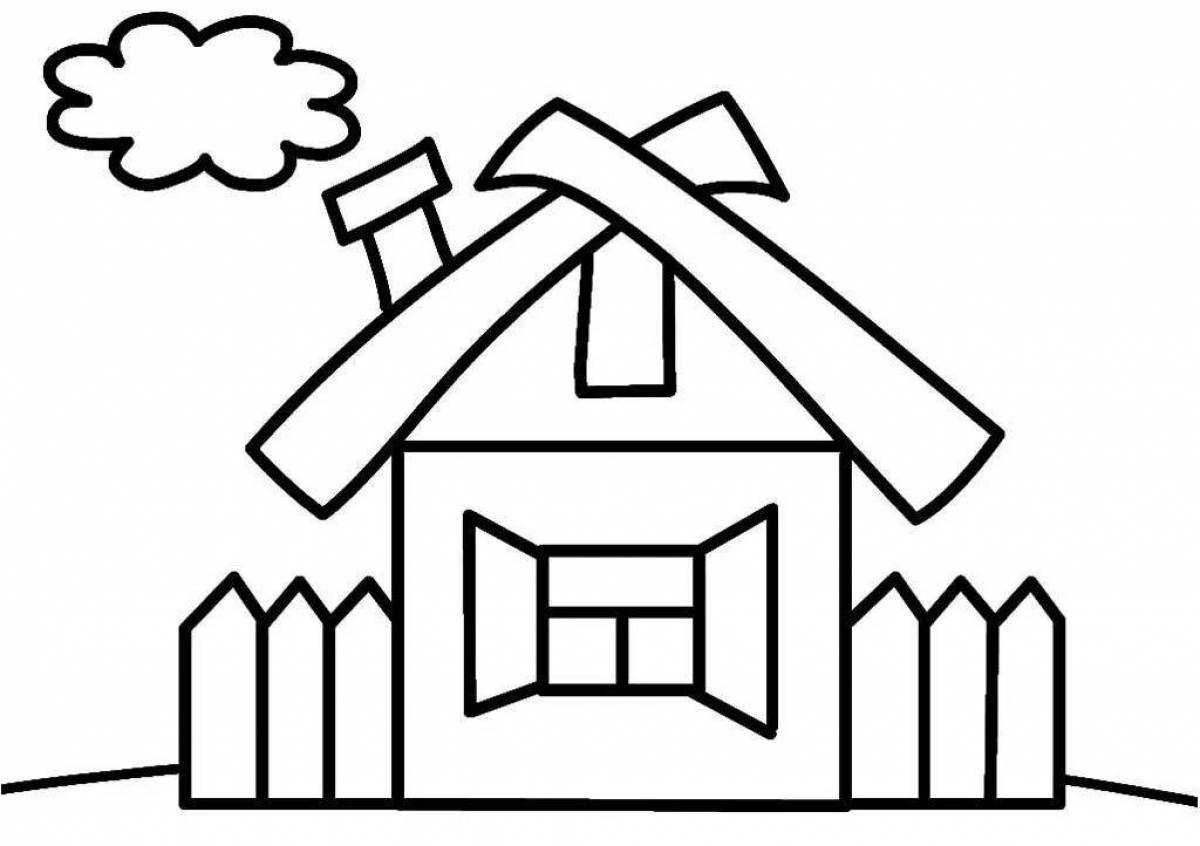 Coloring pages stylish houses for kids