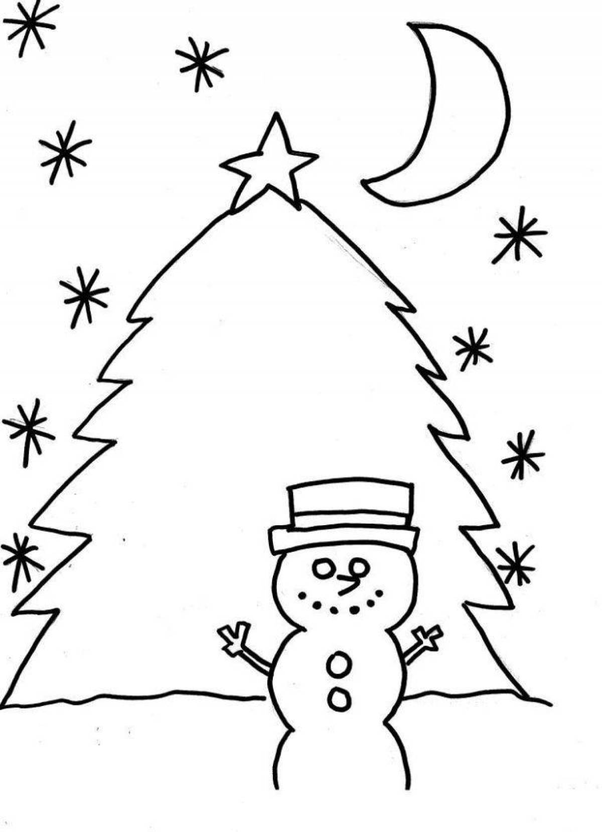 Coloring tree and snowman