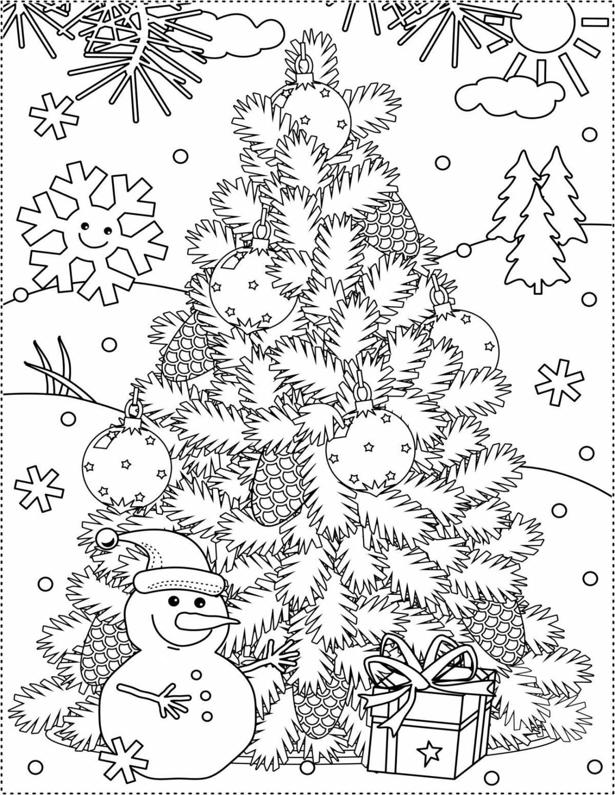 Елка и снеговик #2