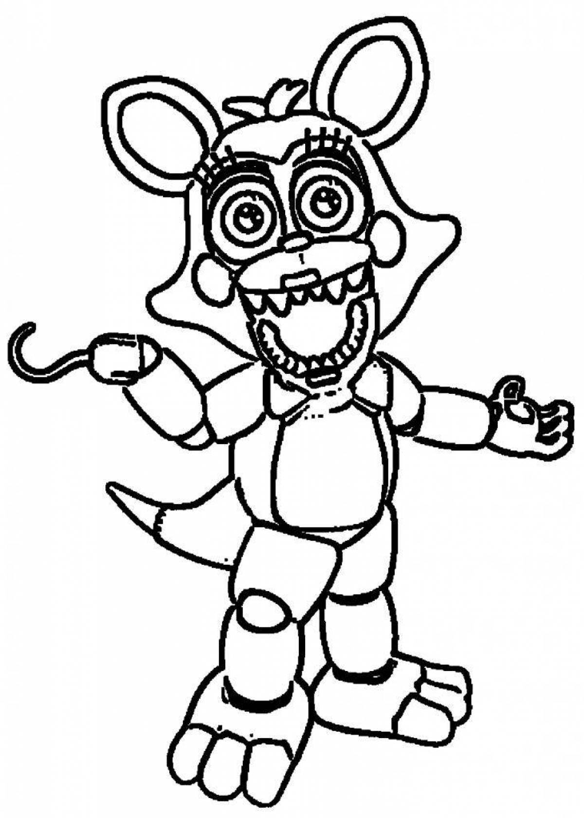 Freddy's shimmery glam rock coloring page