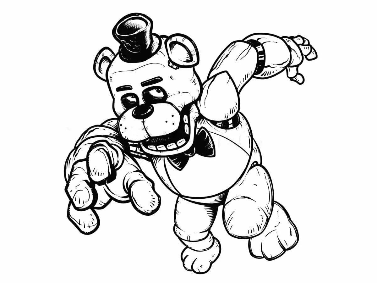 Sparkly glam rock freddy coloring page