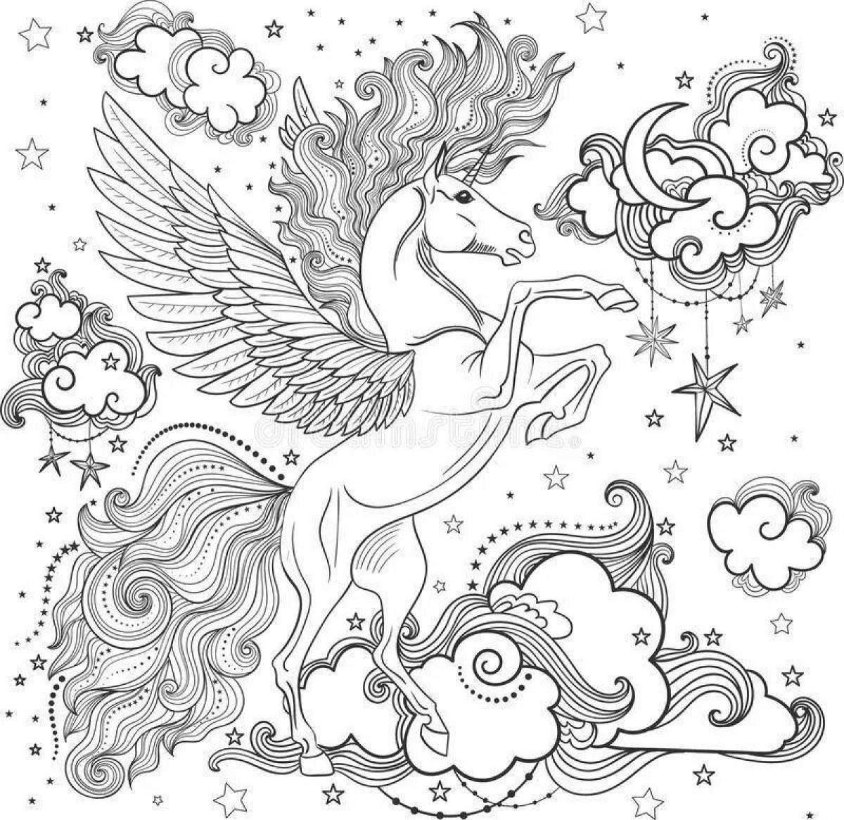 Divine coloring unicorn among aces