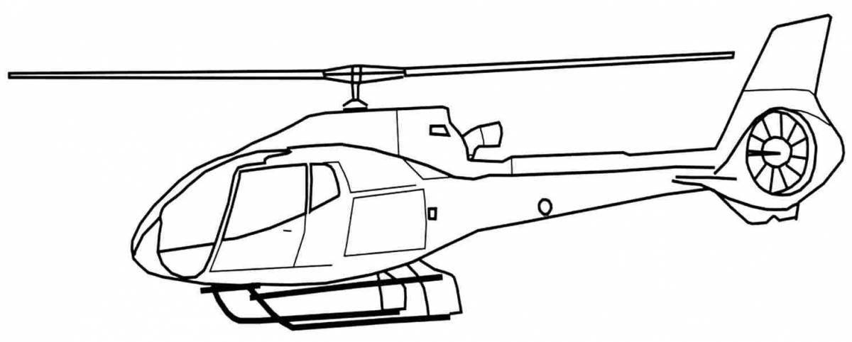 Coloring big helicopter for boys