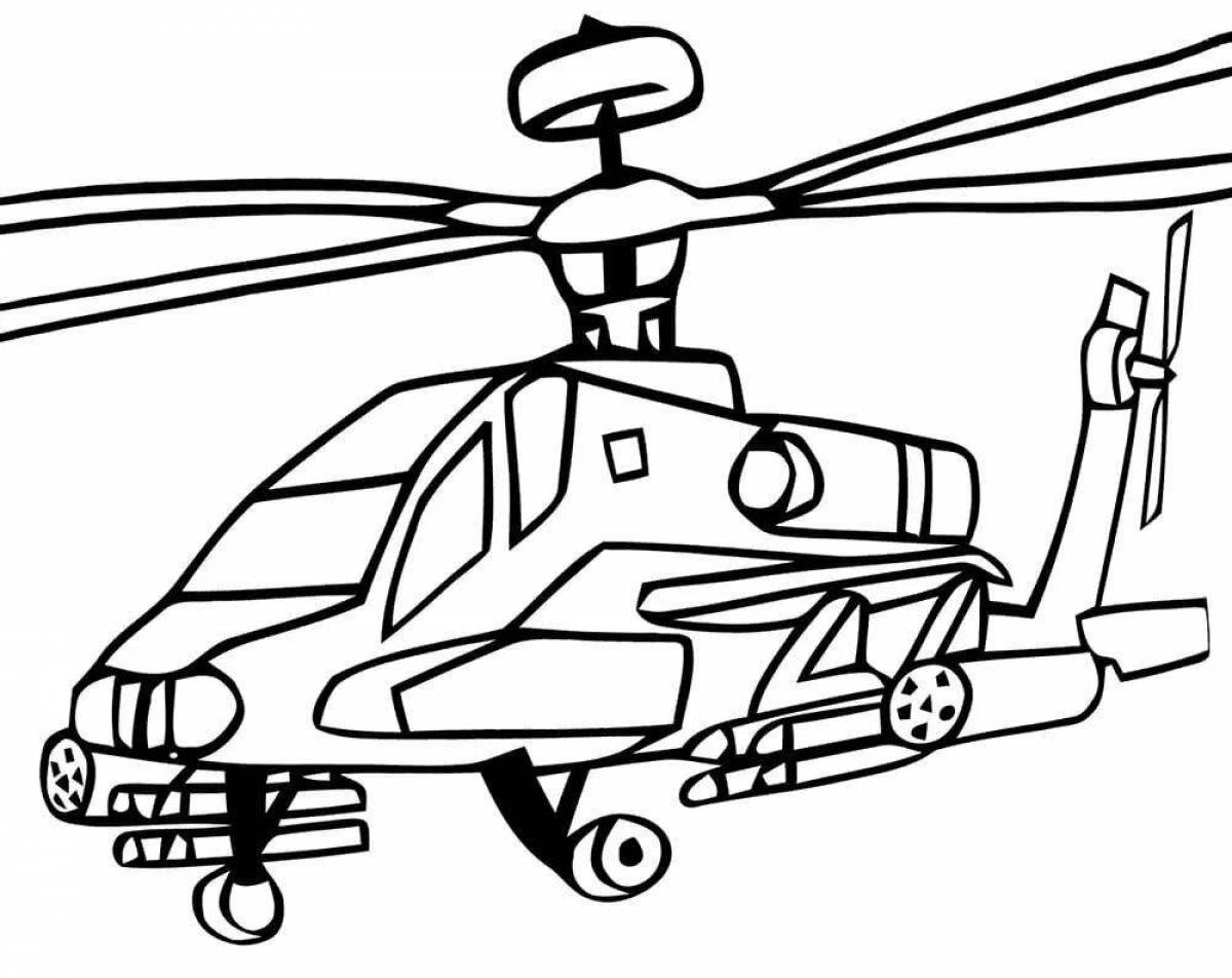 Exquisite helicopter coloring book for boys
