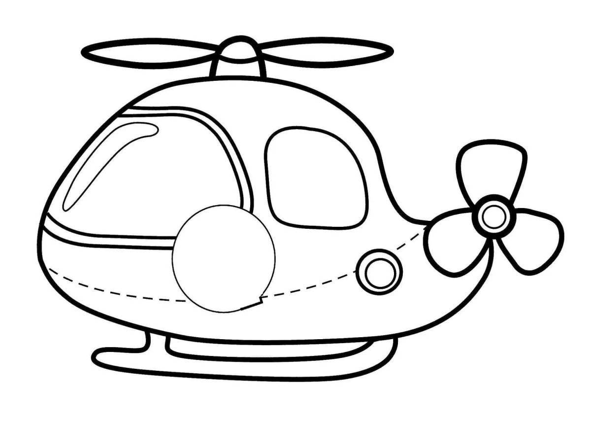 Joyful helicopter coloring pages for boys