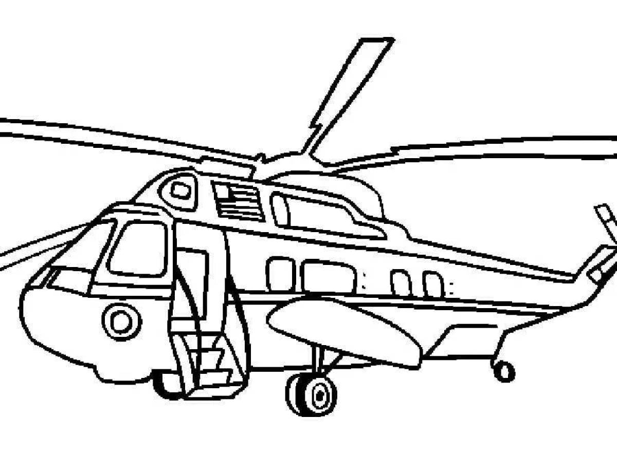 Забавный вертолет раскраски для мальчиков