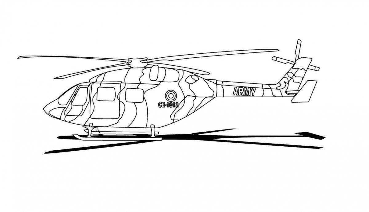 Очаровательная раскраска вертолета для мальчиков