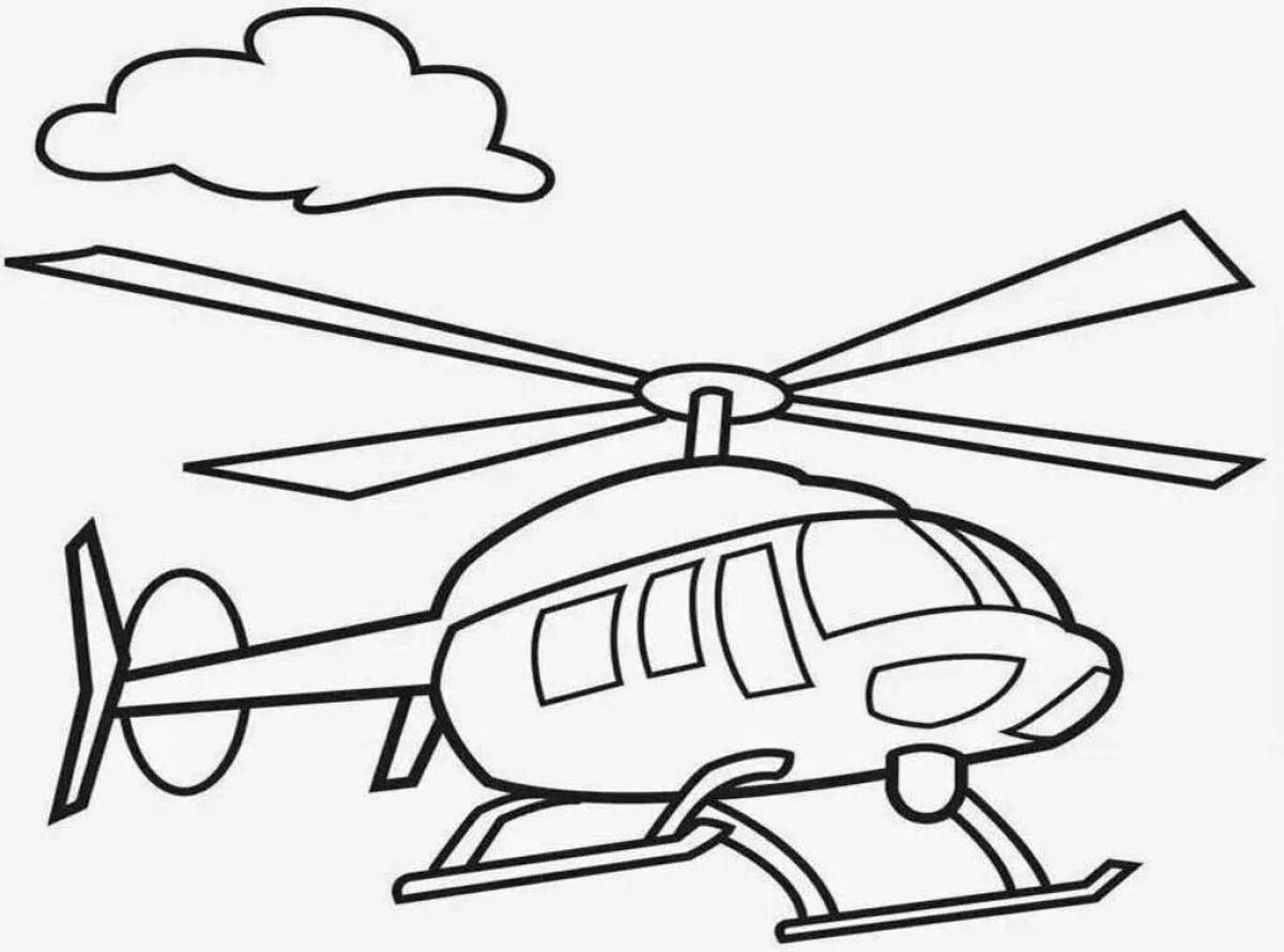 Adorable helicopter coloring pages for boys