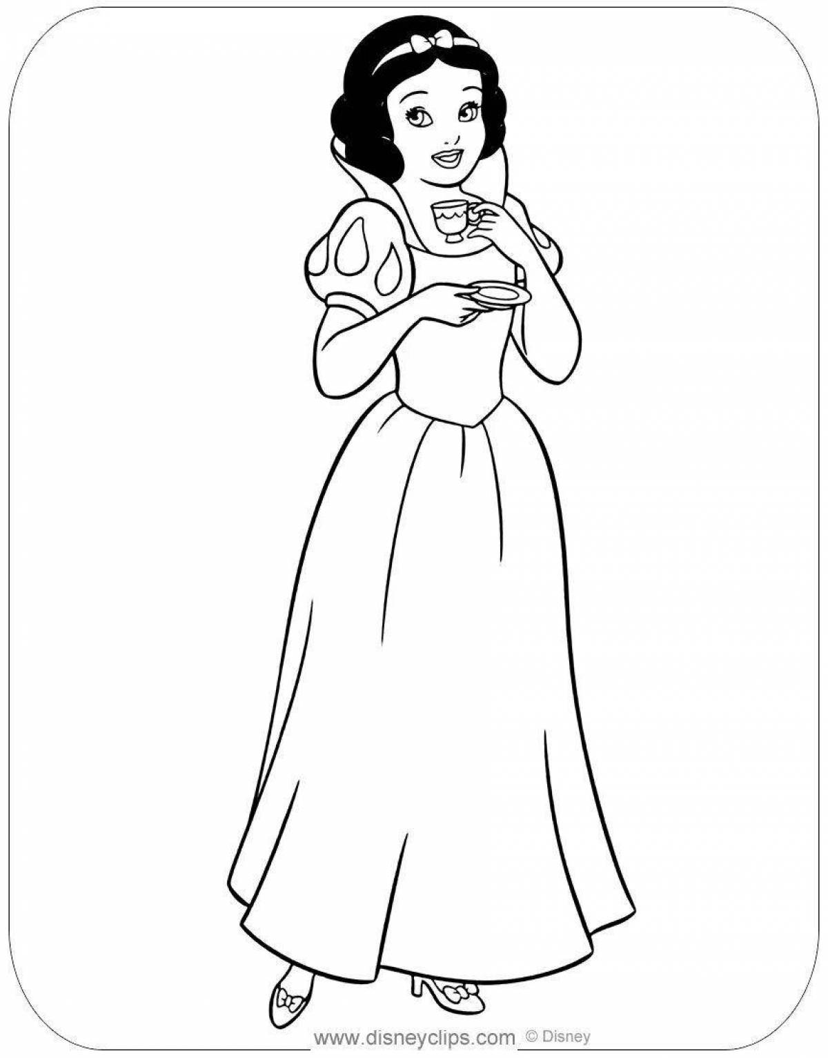 Fancy coloring snow white for kids