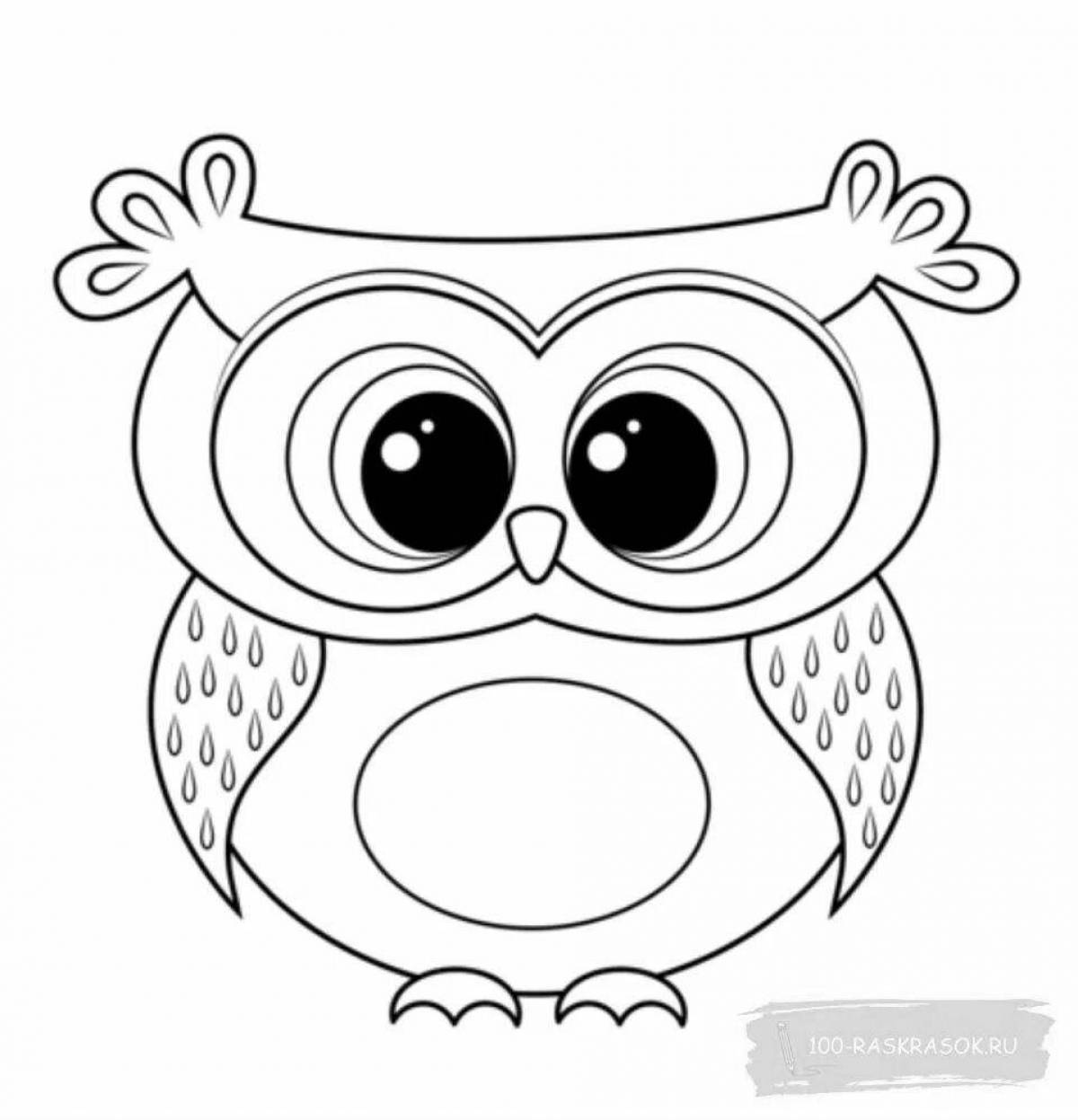 Playful owl coloring book for kids