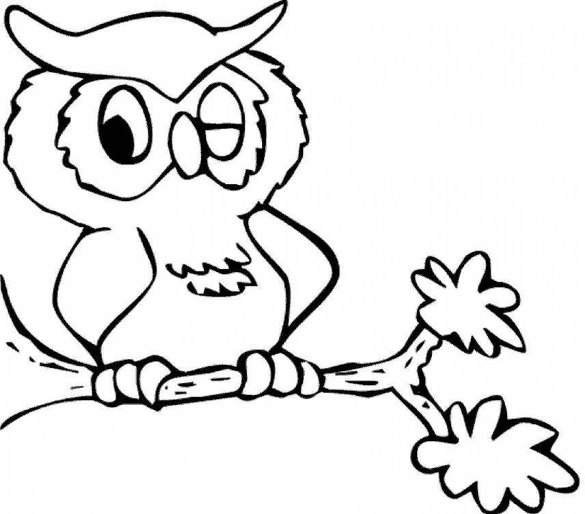 Shiny owl coloring book for kids