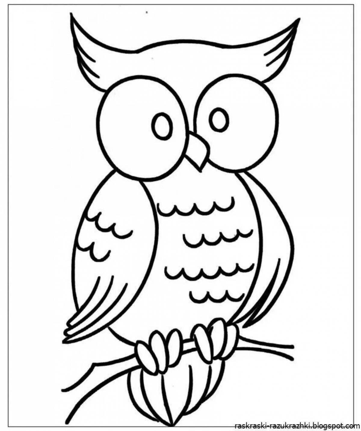 Unique owl coloring page for kids