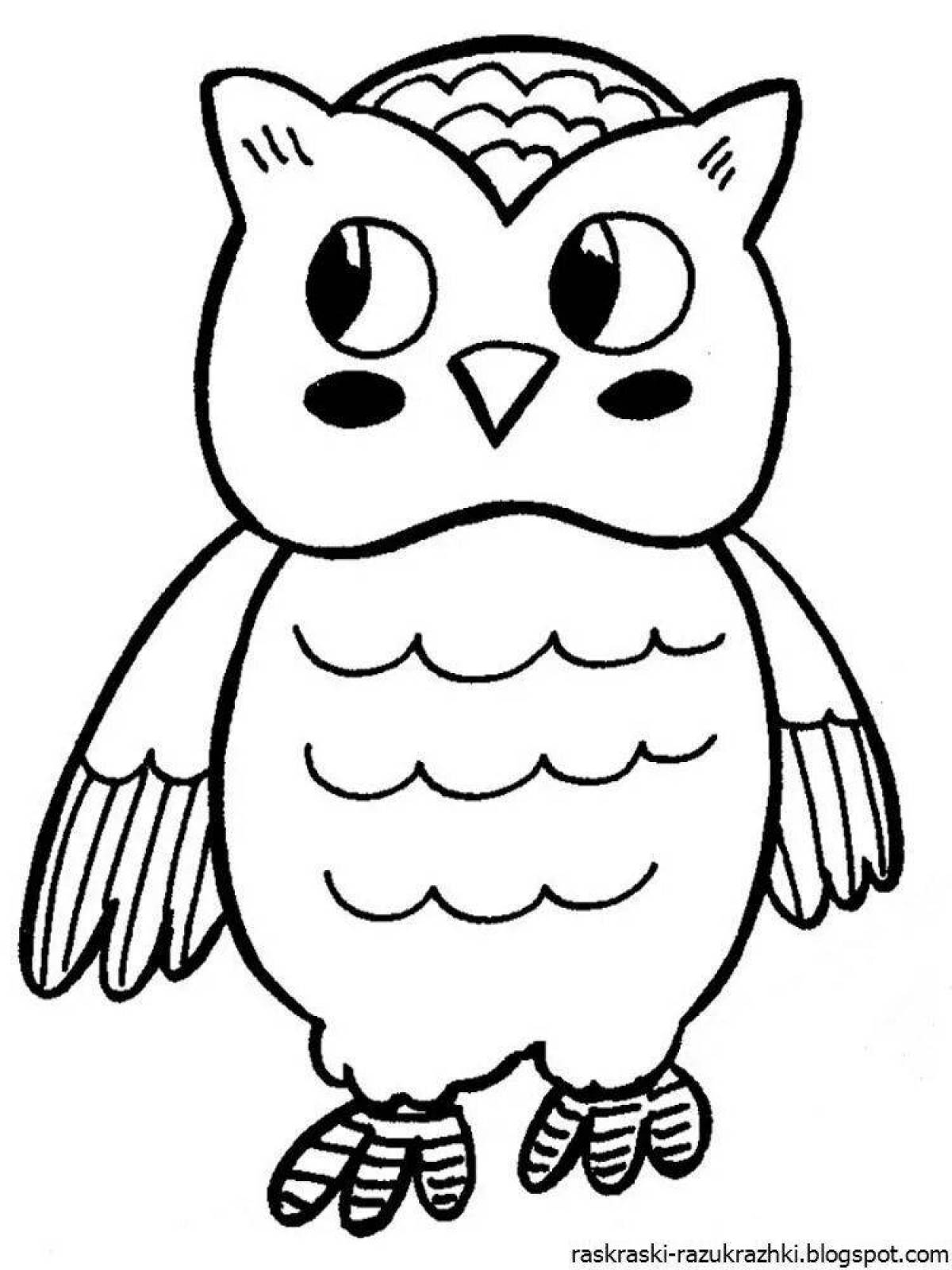 Playful owl coloring pages for kids