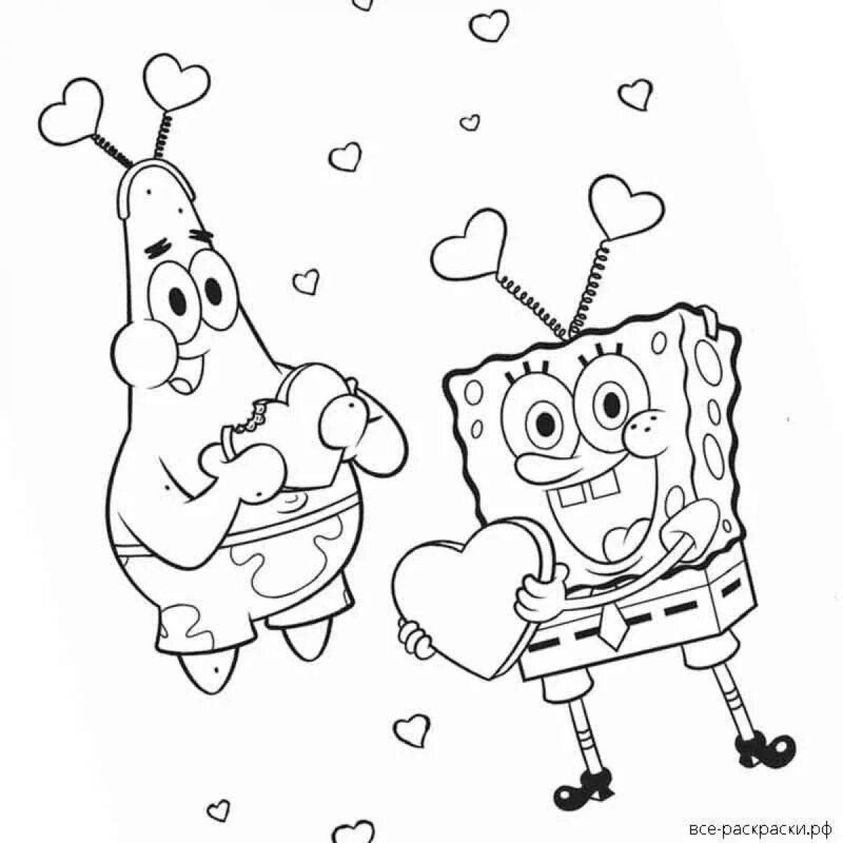 Animated coloring spongebob and patrick