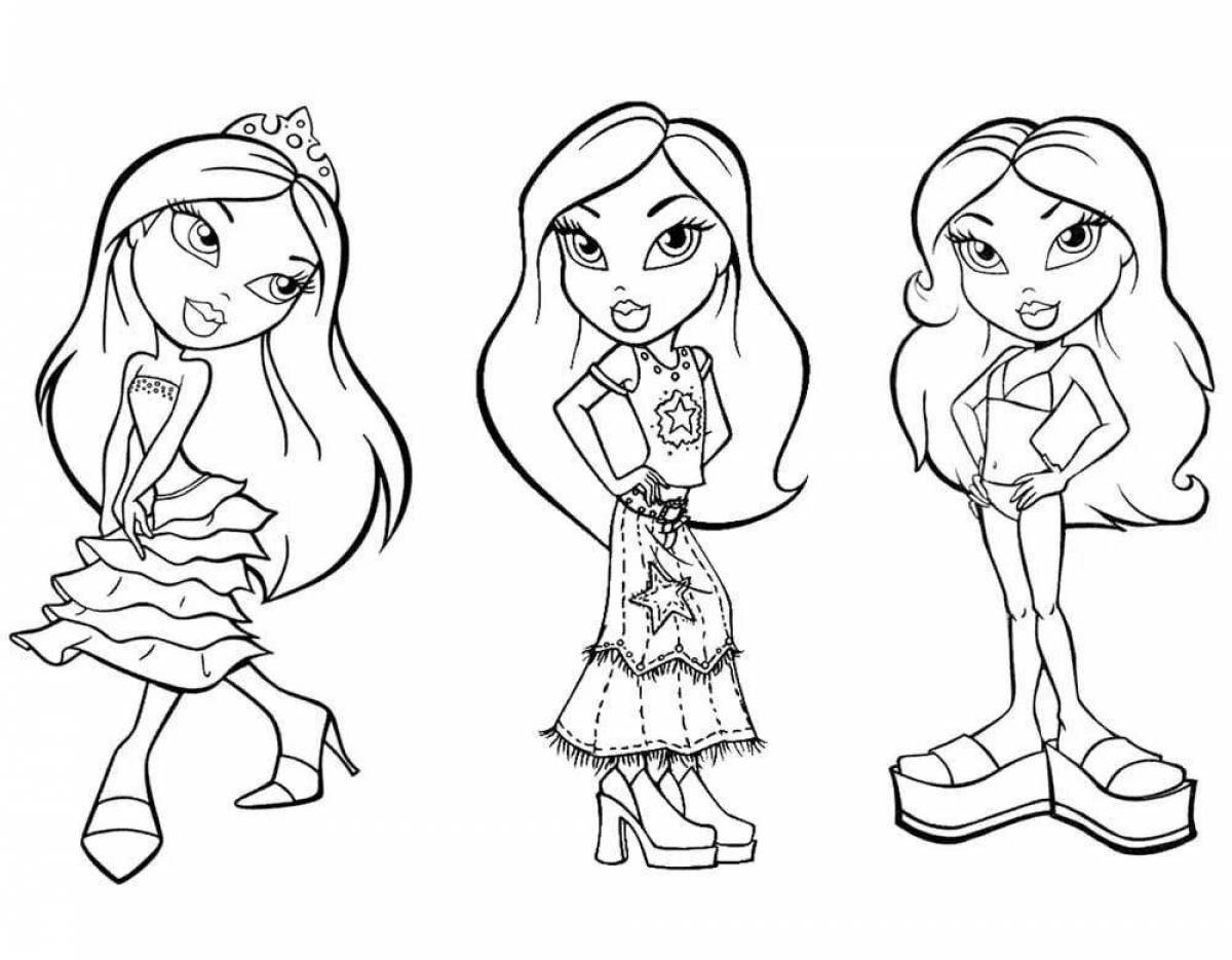 Shimmery coloring pages for girls