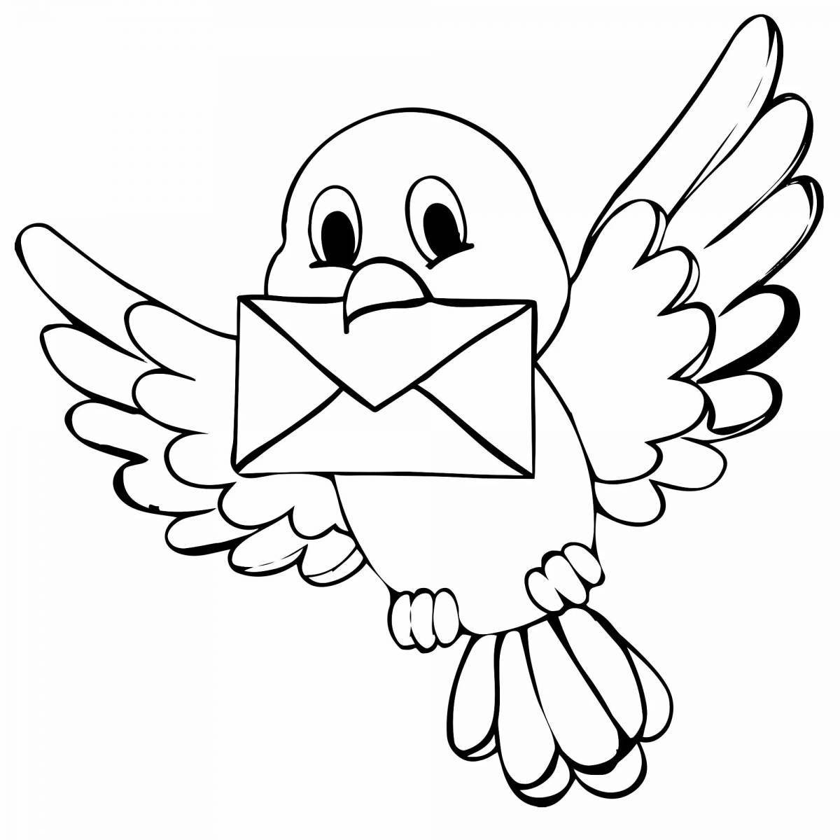 Восхитительная раскраска воробей для детей 3-4 лет