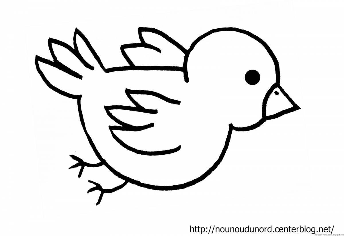 Amazing Sparrow coloring page for 3-4 year olds