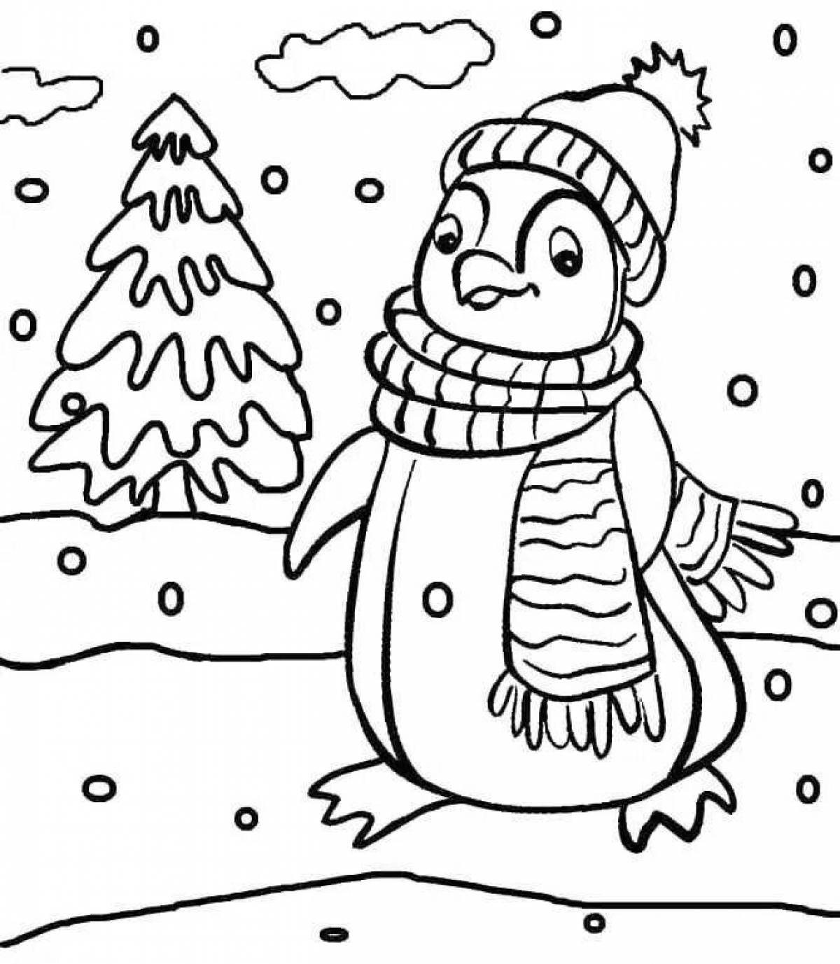 Sweet penguin coloring pages