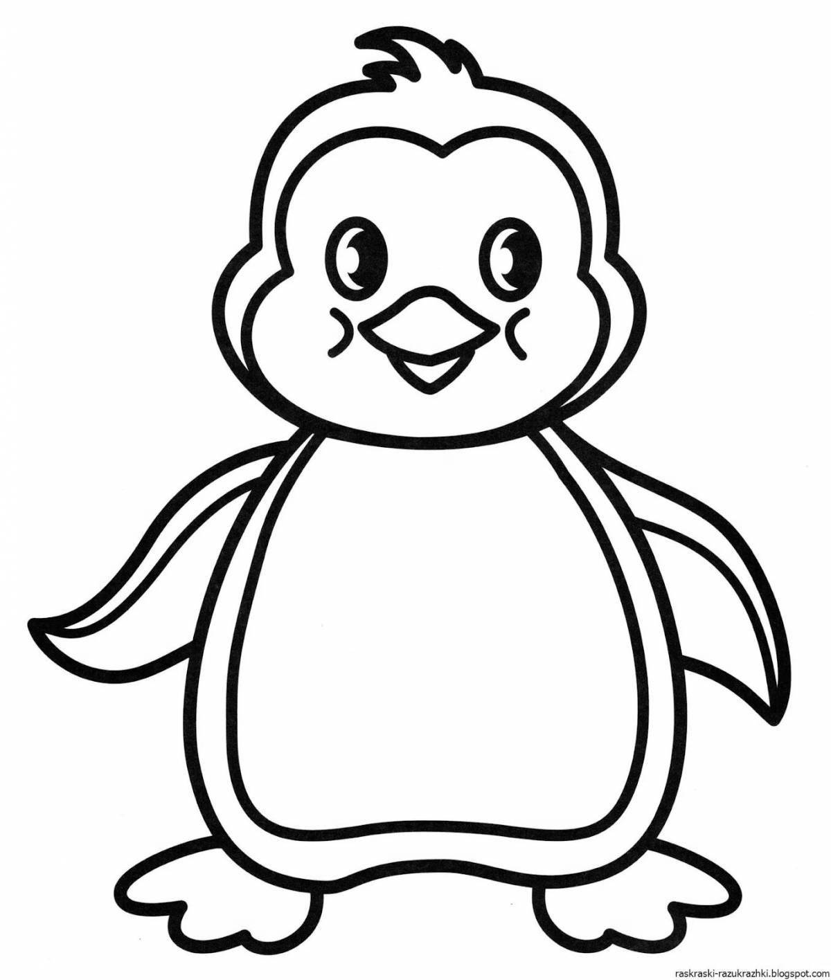 Happy penguin coloring pages
