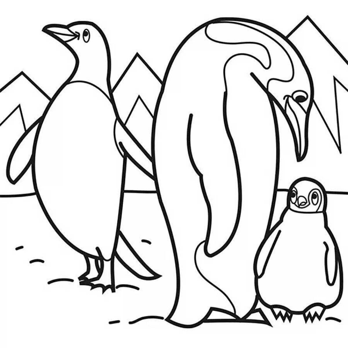 Wonderful penguin coloring pages
