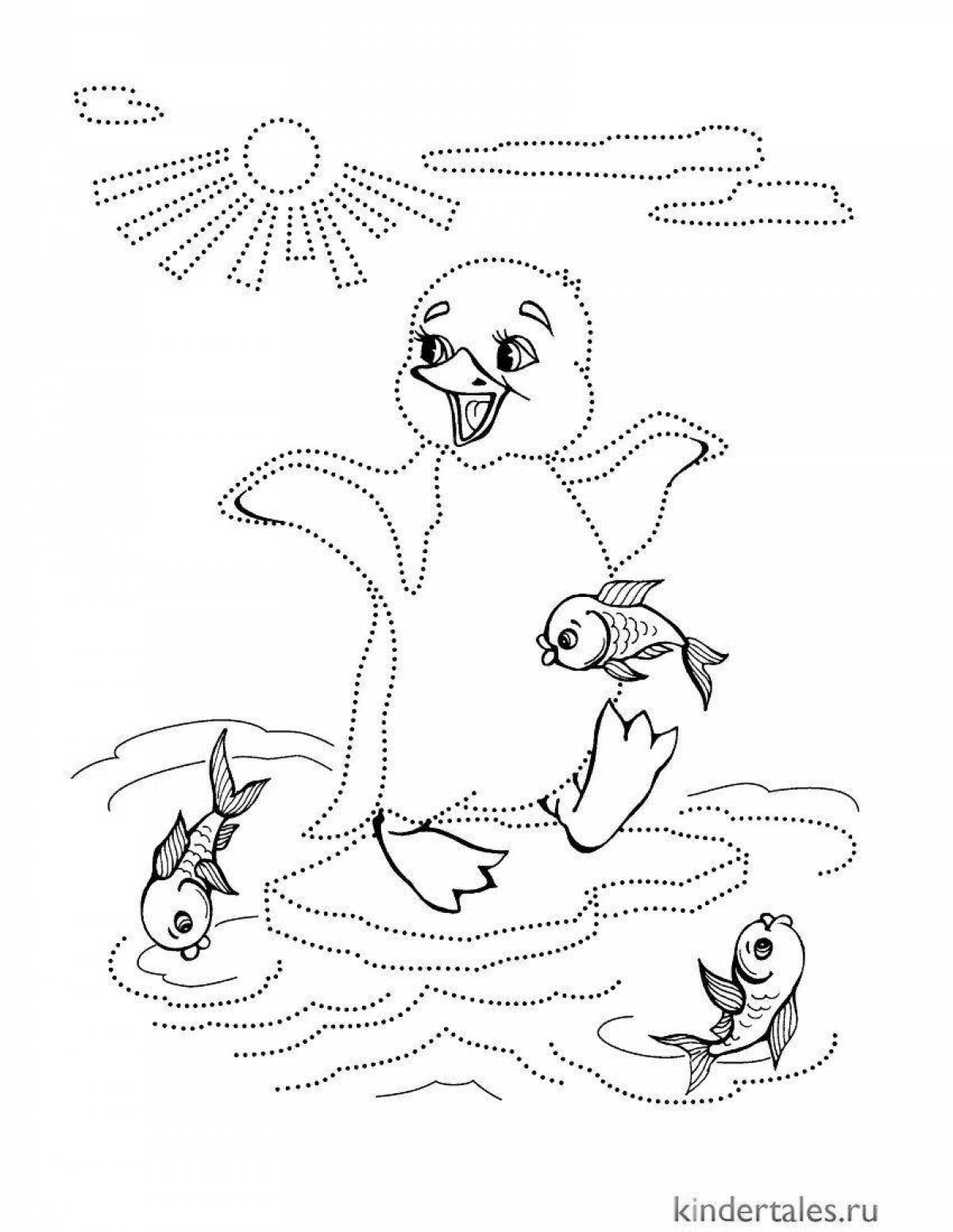 Shiny penguin coloring pages