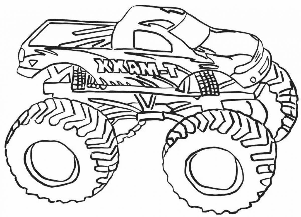 Lovely monster truck coloring book for 3-4 year olds