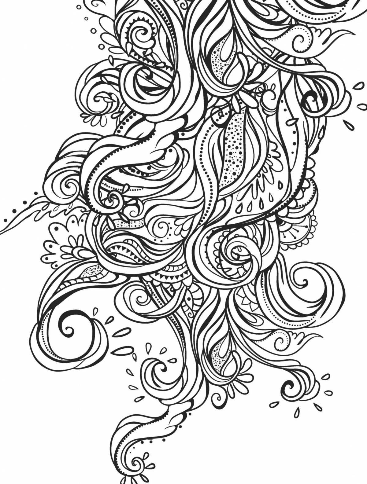 Detailed abstraction coloring page