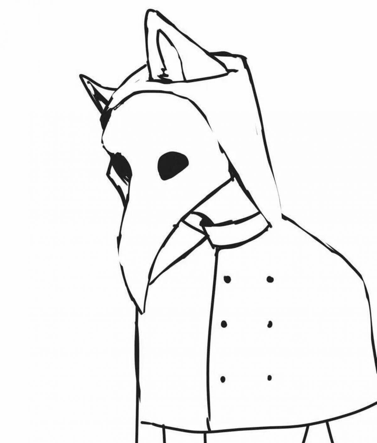 Charming plague doctor coloring page