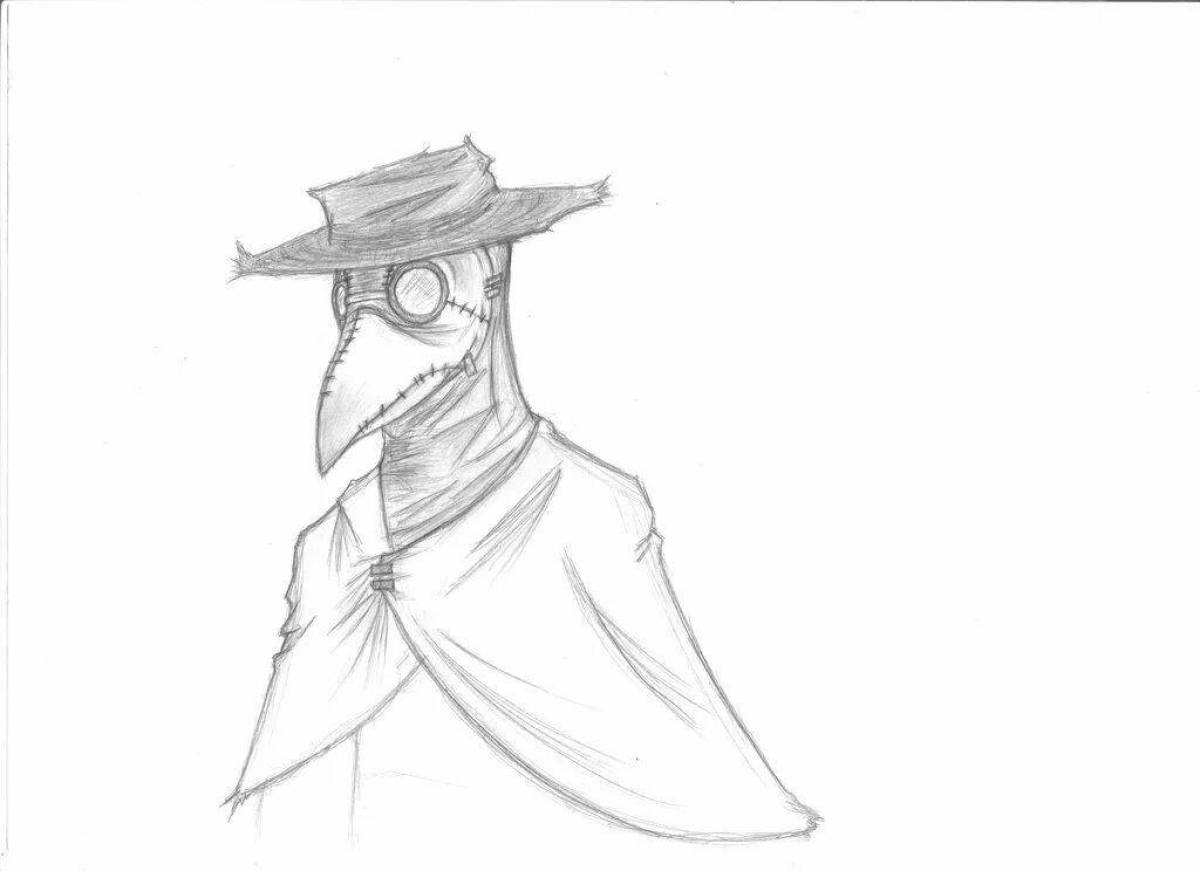 Colouring awesome plague doctor