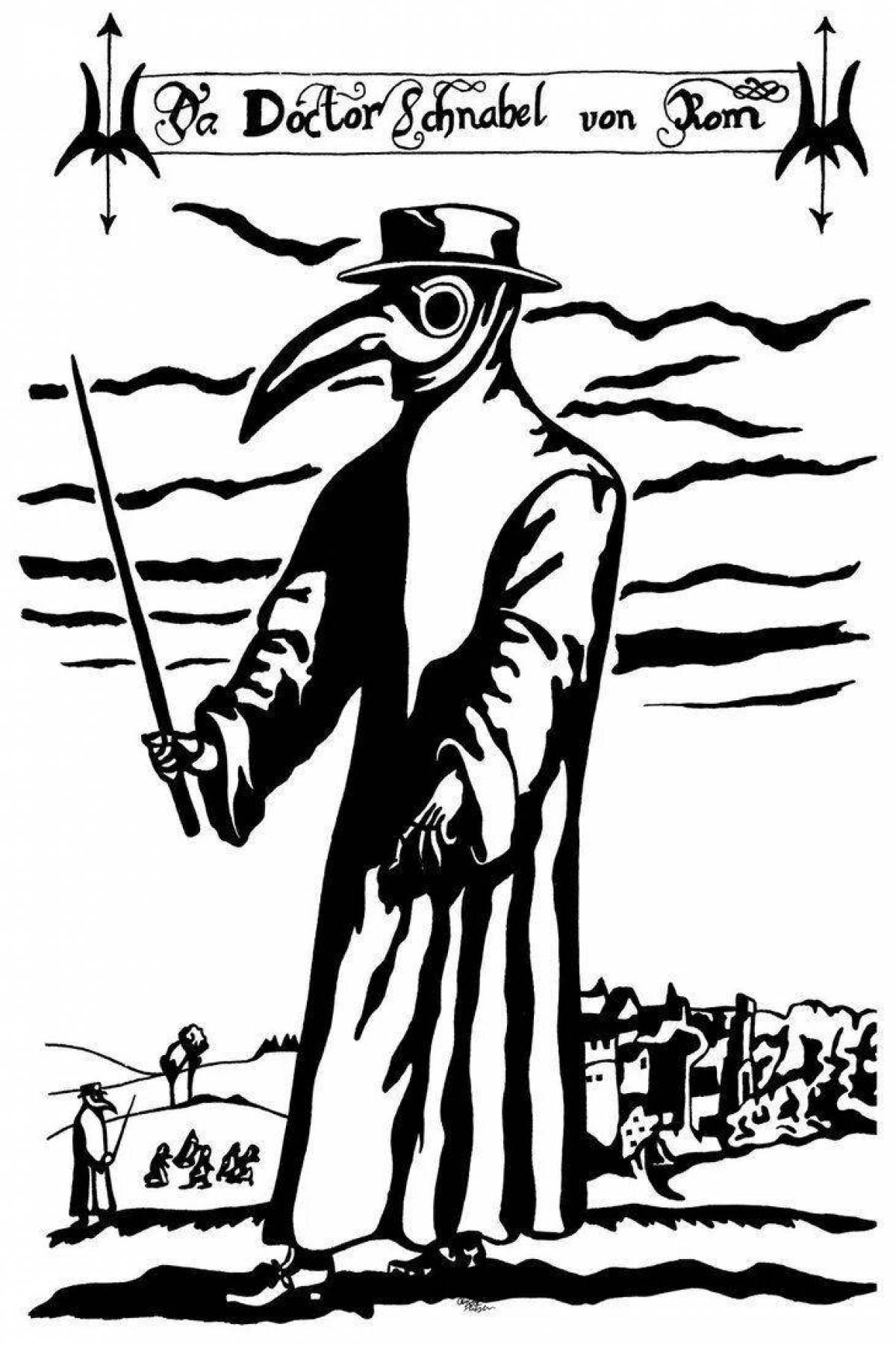 Royal plague doctor coloring page