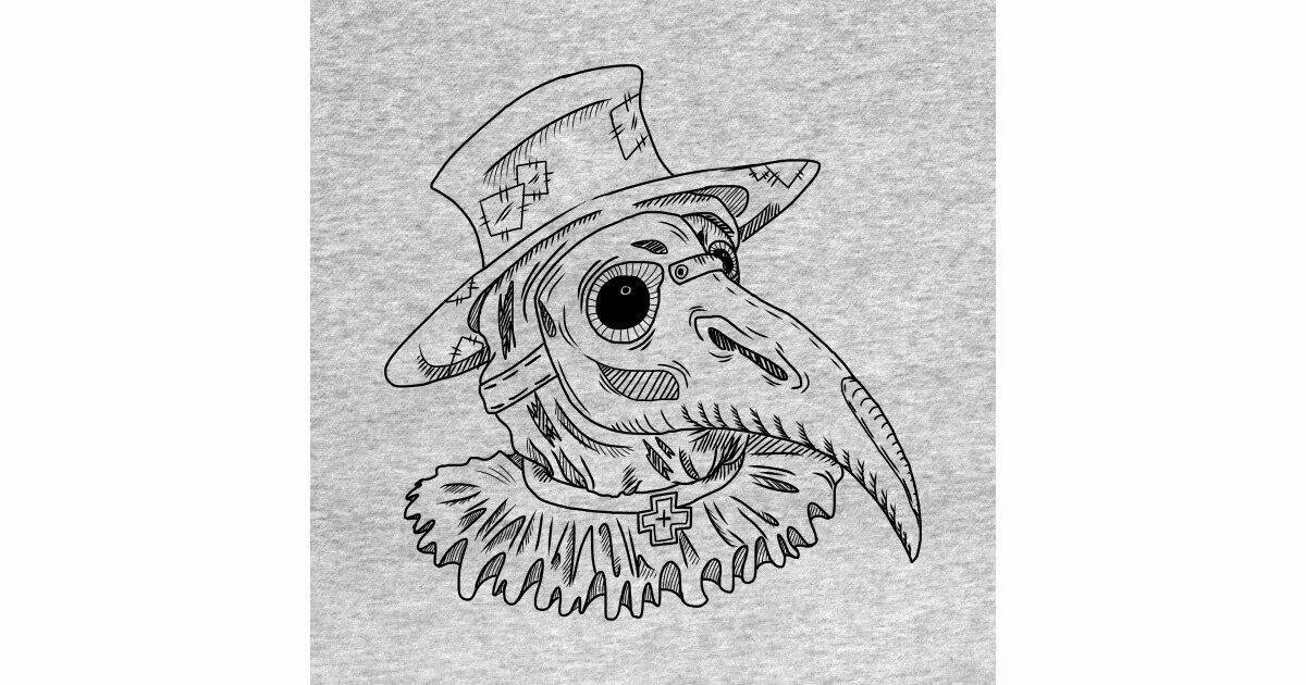 Charming plague doctor coloring book