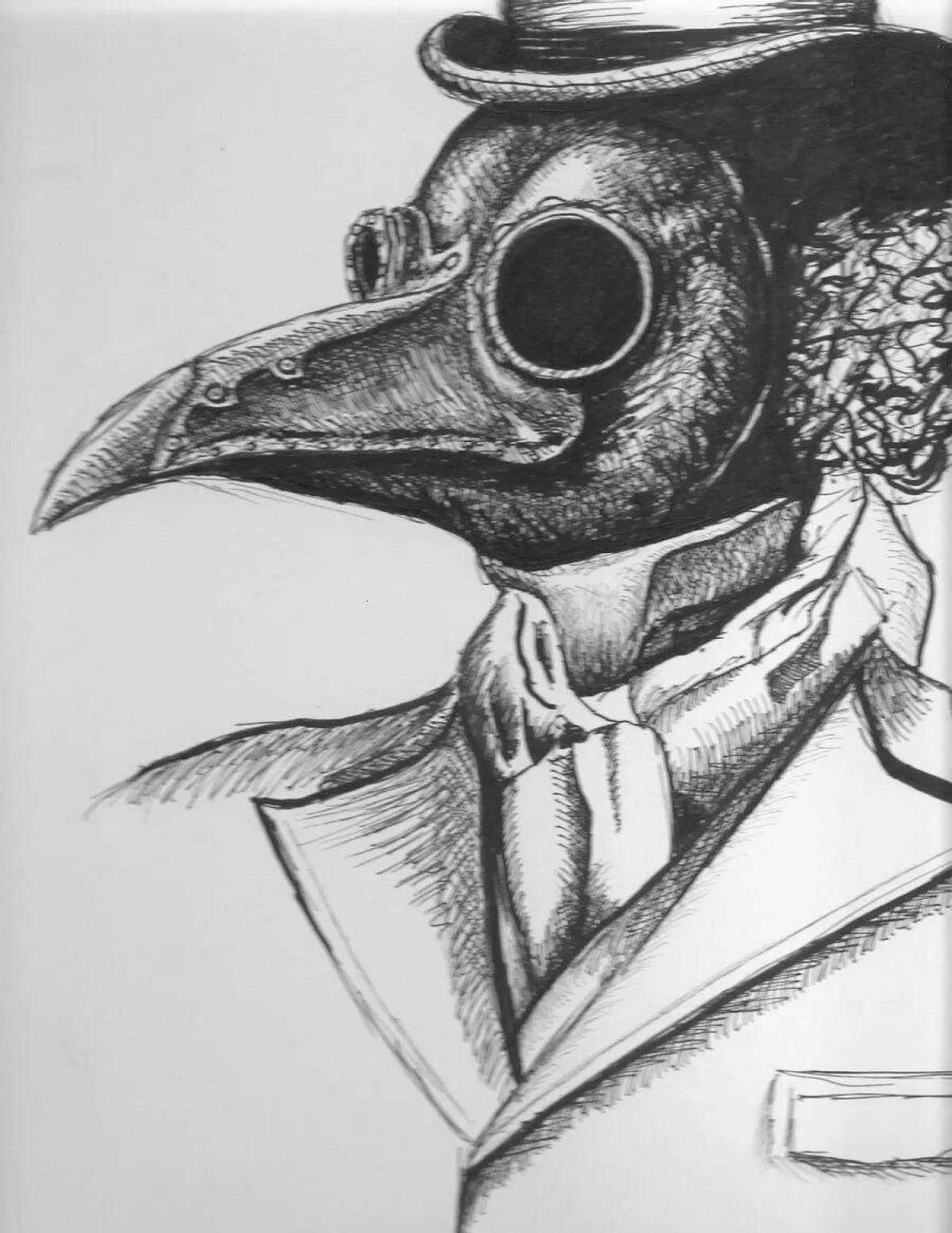Coloring exotic plague doctor